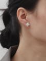 thumb Copper Imitation Pearl Flower Minimalist Stud Trend Korean Fashion Earring 1