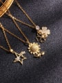 thumb Copper Cubic Zirconia Cross Trend Heart Flower Pendant Necklace 2
