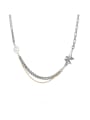 thumb Brass Freshwater Pearl Geometric Hip Hop Necklace 0