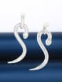 thumb Brass Cubic Zirconia Snake Luxury Earring 1