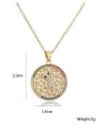 thumb Brass Cubic Zirconia Heart Vintage Round Pendant Necklace 2