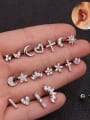 thumb Copper with Cubic Zirconia White Star Minimalist Stud Earring 1