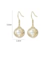 thumb Brass Imitation Pearl Geometric Dainty Drop Earring 2
