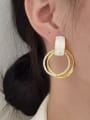 thumb Brass Shell Geometric Minimalist Clip Earring 1