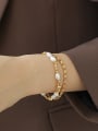 thumb Brass Imitation Pearl Geometric Hip Hop Strand Bracelet 1