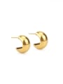 thumb Brass  Smooth Geometric Minimalist Stud Earring 0