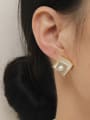 thumb Brass Rhinestone Enamel Geometric Minimalist Stud Earring 1