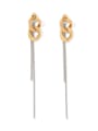 thumb Brass geometry  Tassel Vintage Threader Earring 0