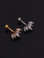 thumb Brass with Cubic Zirconia White Flower Minimalist Stud Earring 3