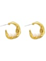 thumb Brass  Freshwater Pearl Geometric Vintage Hoop Trend Korean Fashion Earring 0