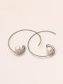 thumb Brass Imitation Pearl Line Geometric Minimalist Hoop Trend Korean Fashion Earring 2