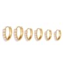 thumb Brass Imitation Pearl Round Minimalist Huggie Earring 0