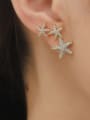 thumb Brass Cubic Zirconia Star Dainty Stud Trend Korean Fashion Earring 1
