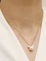 thumb Brass Imitation Pearl Geometric Minimalist Trend Korean Fashion Necklace 1