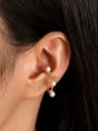thumb Brass Imitation Pearl Geometric Vintage Single Earring ( Single -Only One) 1