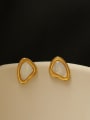 thumb Brass Shell Geometric Minimalist Stud Earring 3