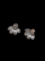 thumb Brass Flower Minimalist Stud Earring 1