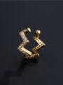 thumb Brass Cubic Zirconia Geometric Vintage Clip Earring (Single Only One) 2