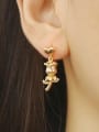 thumb Brass Rosary Flower Vintage Stud Earring 2