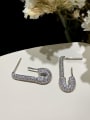 thumb Brass Cubic Zirconia Geometric Vintage Hook Earring 1