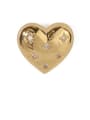 thumb Brass Rhinestone Heart Minimalist Stud Earring 3