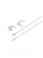 thumb Brass Minimalist Moon  Earring and Necklace Set 4