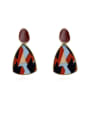 thumb Copper Fabric Triangle Minimalist Drop Trend Korean Fashion Earring 0