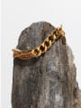 thumb Brass Asymmetry Hollow  Geometric Chain Hip Hop Strand Bracelet 3