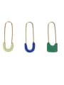 thumb Brass Enamel Irregular Minimalist pin Single Earring(Single) 2