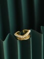 thumb Brass Imitation Pearl Geometric Vintage Band Ring 3