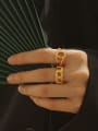 thumb Brass Geometric Vintage Band Ring 1