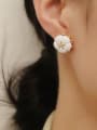 thumb Brass Resin Flower Minimalist Stud Trend Korean Fashion Earring 1