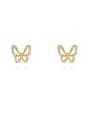 thumb Copper Rhinestone Butterfly Cute Stud Trend Korean Fashion Earring 0