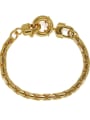 thumb Brass Round Artisan Snake bone chain Link Bracelet 3