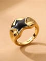 thumb Brass Enamel Five-Pointed Star Minimalist Band Ring 1