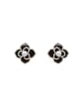 thumb Zinc Alloy Black Enamel Flower Trend Stud Earring 0
