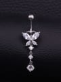 thumb Stainless steel Cubic Zirconia Water Drop Hip Hop Belly Rings & Belly Bars 1