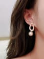 thumb Copper Imitation Pearl Enamel Geometric Minimalist Drop Trend Korean Fashion Earring 1