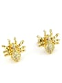 thumb Brass  Cubic Zirconia Insect Earring and Necklace Set 2