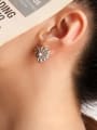 thumb Brass Imitation Pearl Flower Trend Stud Earring 1
