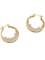 thumb Brass Cubic Zirconia Geometric Minimalist Huggie Trend Korean Fashion Earring 3