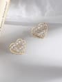 thumb Copper Cubic Zirconia Heart Minimalist Stud Trend Korean Fashion Earring 2