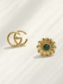 thumb Brass Acrylic Asymmetric flowers Geometric Vintage Stud Trend Korean Fashion Earring 2