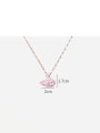 thumb Brass Cubic Zirconia Pink Swan Dainty Necklace 2