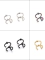 thumb Stainless steel Rhinestone Geometric Minimalist Clip Earring 1