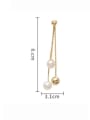 thumb Brass Imitation Pearl Tassel Minimalist Drop Earring 2