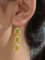 thumb Brass Resin Flower Minimalist Drop Earring 1