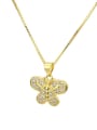 thumb Brass Cubic Zirconia Butterfly Cute Necklace 3