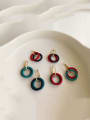 thumb Alloy Resin Round Vintage Contrasting colors Huggie Earring/Multi-color optional 1