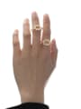 thumb Brass Imitation Pearl Geometric Minimalist Band Ring 1